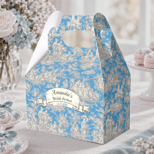 Ballotins Élégant monogramme vintage turquoise toile de jouy