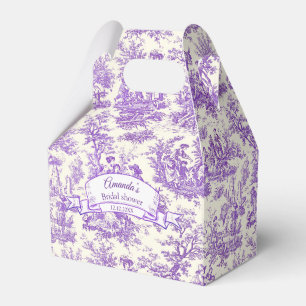 Ballotins Élégant monogramme vintage violet toile de jouy