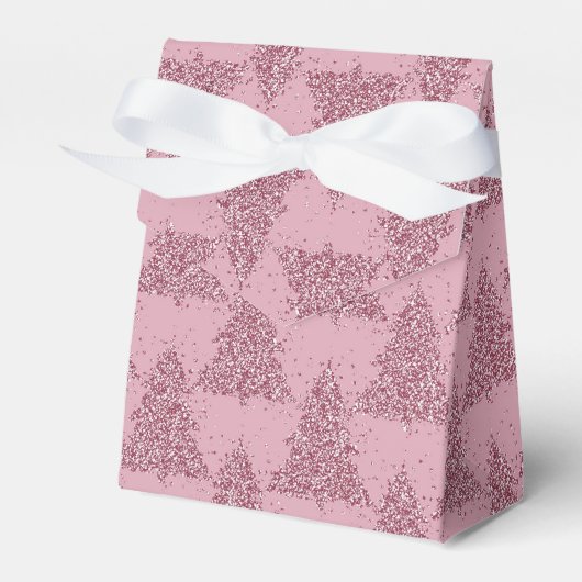 Ballotins Élégant Motif d'arbre | Dusty Mauve Rose Noël (Verso)