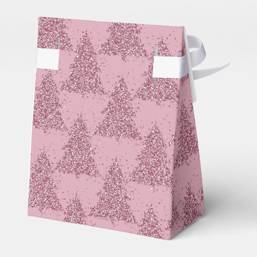 Ballotins Élégant Motif d'arbre | Dusty Mauve Rose Noël (Arrière)