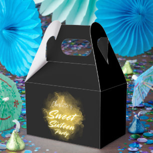 Ballotins Elégant néon or noir rétro Sweet 16e anniversaire