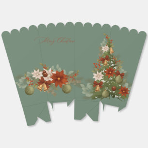 Ballotins Élégant Noël floral rouge et vert