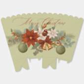 Ballotins Élégant Noël floral rouge et vert (Déplié)