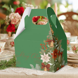 Ballotins Élégant Noël floral rouge et vert