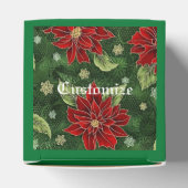 Ballotins Élégant Noël Poinsettia Green Cube Ballotin (Haut)