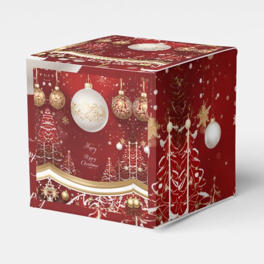 Ballotins Élégant Noël Rouge Arbre et Fête du bal (Verso)