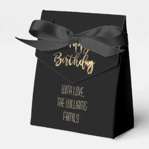 Ballotins Elégant noir et or Look Script Joyeux Anniversaire