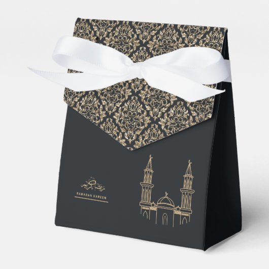 Ballotins Elégant noir et or Ramadan Kareem boîte cadeau (Verso)