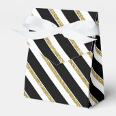 Ballotins élégant noir or blanc rayures boîte de fête (Verso)