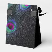 Ballotins Élégant noir Turquoise et rose chaud Mariage Peaco (Arrière)