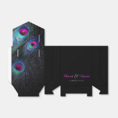 Ballotins Élégant noir Turquoise et rose chaud Mariage Peaco (Déplié)