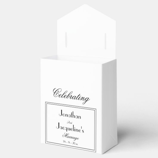 Ballotins Élégant Noms Personnalisés Blanc Mariage Favor Box (Ouvert)