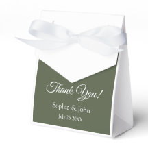 Elégant Olive Green Mariage boîte de préférence