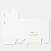 Ballotins Elégant or Croix Aquarelle Vert Wreath Baptême (Déplié)