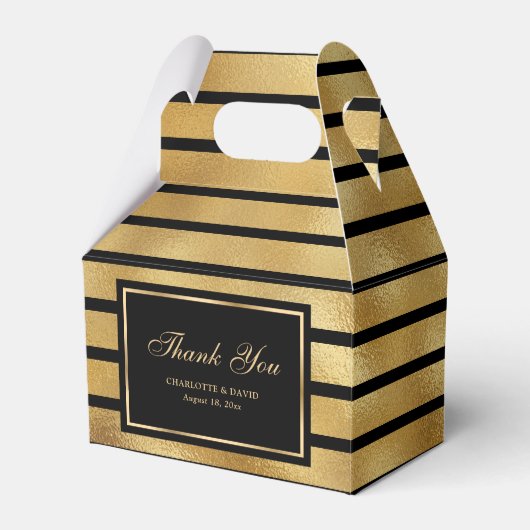 Ballotins Elégant or et noir Merci Mariage (Verso)