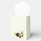 Ballotins élégant or & fleurs noires mariage (Ouvert)