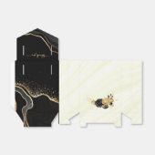 Ballotins élégant or & fleurs noires mariage (Déplié)