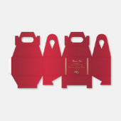 Ballotins Élégant Or & Rouge, Anneaux de Mariage Mariage (Déplié)