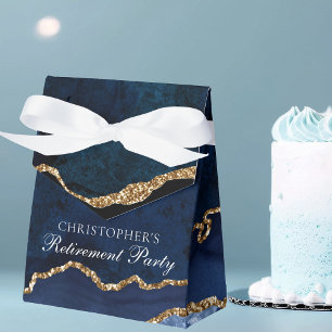 Ballotins Élégant Parti de retraite Marine Blue Gold Custom