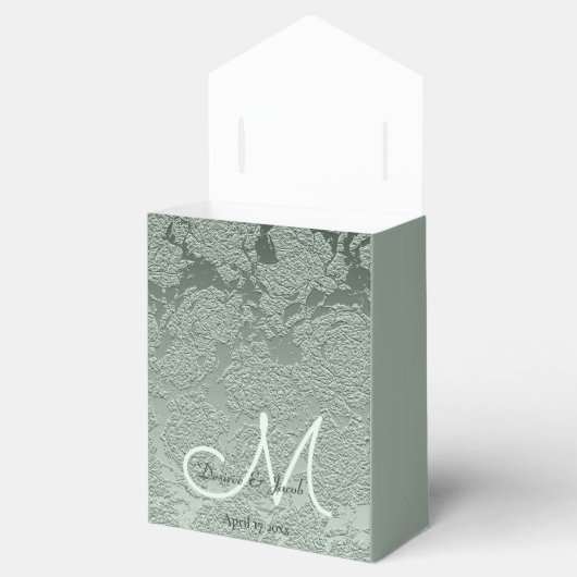 Ballotins Élégant Pastel Sage Green Mariage Monogramme (Ouvert)