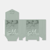 Ballotins Élégant Pastel Sage Green Mariage Monogramme (Déplié)