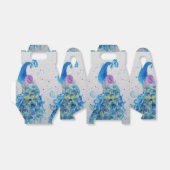 Ballotins Elégant Peacock Aquarelle Oiseaux Marine Bleu (Déplié)