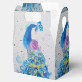 Ballotins Elégant Peacock Aquarelle Oiseaux Marine Bleu (Ouvert)