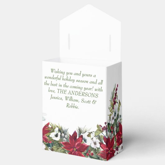 Ballotins Élégant Poinsettia Rouge Joyeux Noël Fêtes (Ouvert)
