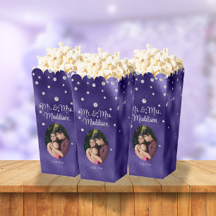 Ballotins Élégant Purple Foil & Diamond Mariage Popcorn