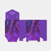 Ballotins Elegant Purple Palm Leaf Favor Box (Déplié)