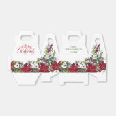 Ballotins Elegant Red Poinsettia Joyeux Noël Vacances (Déplié)