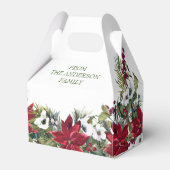 Ballotins Elegant Red Poinsettia Joyeux Noël Vacances (Verso)