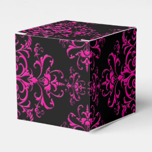 Ballotins Élégant rose chaud et noir de style victorien dama