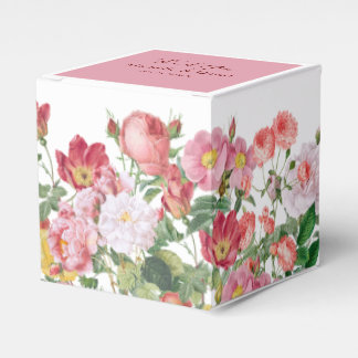 Ballotins Élégant Rose Florals Boîte de mariage Favor