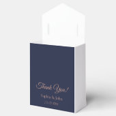 Ballotins Elégant Rose Gold Marine Blue Wedding Favor Box (Ouvert)