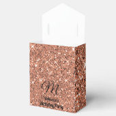 Ballotins Élégant Rose Parties scintillant or Merci Monogram (Ouvert)