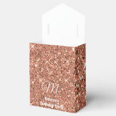 Ballotins Élégant Rose Parties scintillant or Merci Monogram (Ouvert)