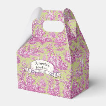 Élégant Rose Vert Toile de Jouy Monogramme