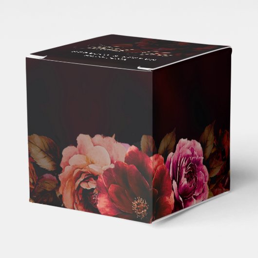 Ballotins Elégant rouge noir floral mariage gothique romanti (Verso)