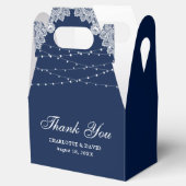 Ballotins Elégant Rustic Navy Blue Lace Mariage (Ouvert)