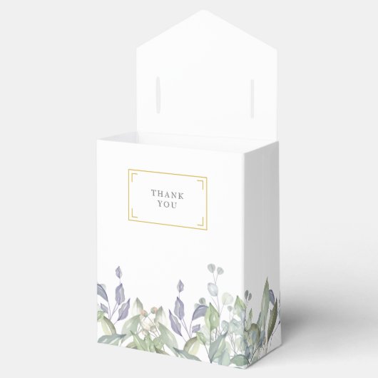 Ballotins Elégant Sage Lilac Verdure Mariage Favor Box (Ouvert)