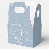 Ballotins Élégant Script Dusty Blue First Holy Communion (Ouvert)