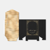 Ballotins Élégant Script encadré or noir Mariage Merci noir (Déplié)