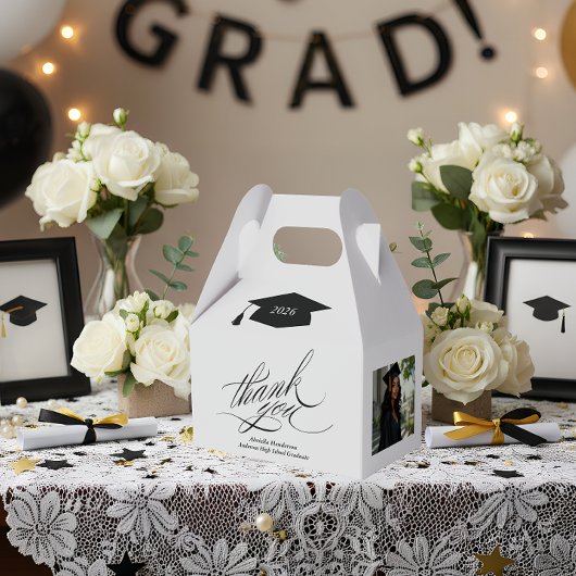 Ballotins Elegant Script Graduation Thank You Photo