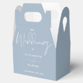 Ballotins Élégant script moderne Mariage bleu poussiéreux (Ouvert)