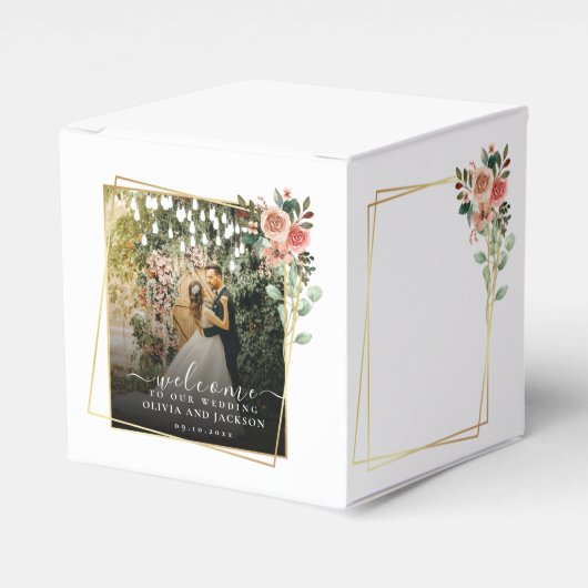 Ballotins Élégant script noir et blanc Mariage Bienvenue (Verso)