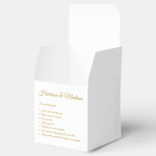 Ballotins Elégant script personnalisé or foncé couple faits (Ouvert)