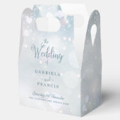 Ballotins Élégant Script Snowflakes Hiver Mariage Ballotin (Ouvert)