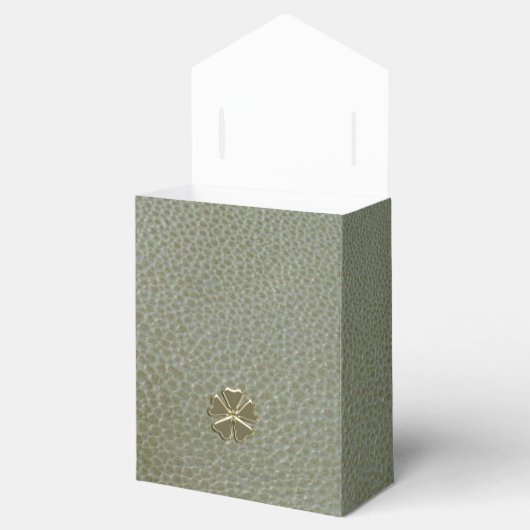 Ballotins Elégant Shamrock St.Patrick`s Day, Cuir vert (Ouvert)