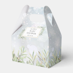 Ballotins Élégant Snowflakes hiver Baby shower verdoyant